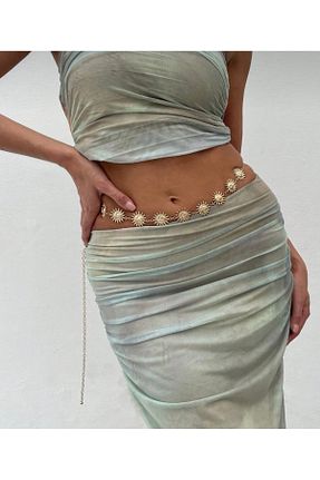 کمربند زرد زنانه زنجیر MUJGANERDOGANDESIGN - کد 956811948