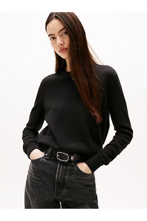 پلیور مشکی زنانه ساده Tommy Hilfiger - کد 897903445