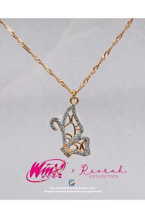 گردنبند جواهر آبی زنانه برنجی Reorah Collection - کد 957227611