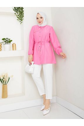 تونیک حجاب صورتی زنانه پنبه پلی استر modapark.ist - کد 957782475