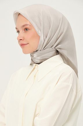 روسری طوسی پنبه ای Madame Polo - کد 957691232