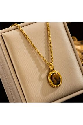 گردنبند استیل ( فولاد ) قهوه ای استیل (فولاد) Takıcity - کد 958139998