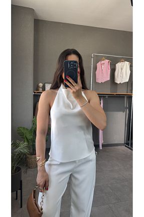 بلوز سفید زنانه ساده YOUR NAME - کد 958145503
