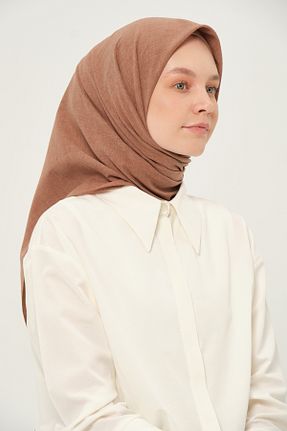 روسری قهوه ای 90 x 90 Madame Polo - کد 958189803
