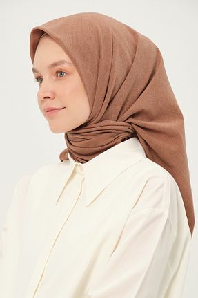 روسری قهوه ای 90 x 90 Madame Polo - کد 958189803