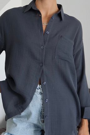 پیراهن طوسی زنانه اورسایز Mogi Butik - کد 946570707
