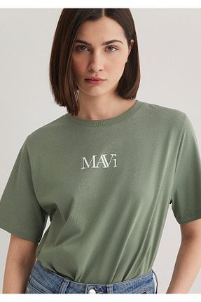 تیشرت سبز زنانه یقه دوچرخه Mavi - کد 845048558