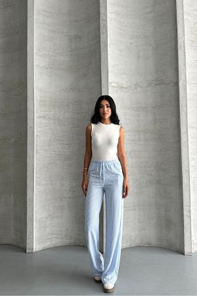 شلوار آبی زنانه مخلوط پلی استر macharel jeans - کد 953409729