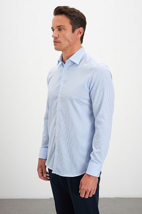 پیراهن آبی مردانه یقه کلاسیک Paşahan - کد 800225756