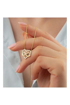 گردنبند نقره طلائی زنانه 925 عیار Şimal Silver - کد 669844878