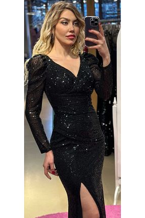 لباس مجلسی و فارغ التحصیلی مشکی زنانه پولک دوزی Abiyeniall - کد 639858848