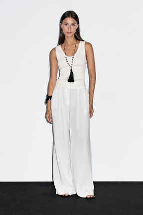 تیشرت سفید زنانه رگولار Massimo Dutti - کد 953694772