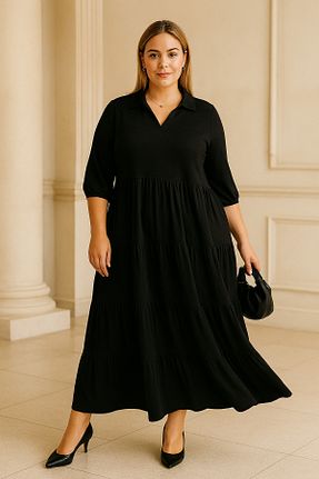 لباس سایز بزرگ مشکی زنانه سایز بزرگ Stil Diva - کد 881923112