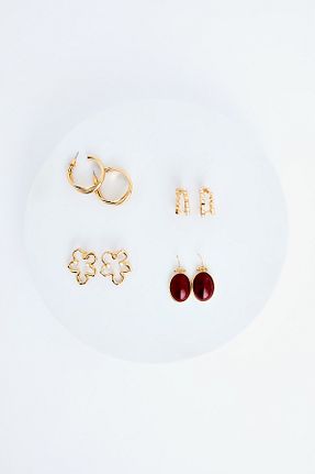 گوشواره جواهر قرمز منجق Penti - کد 920535824