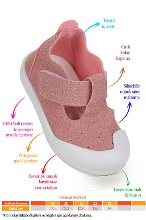 پاندوف صورتی بچه گانه چرم مصنوعی Kiko Kids - کد 832496747