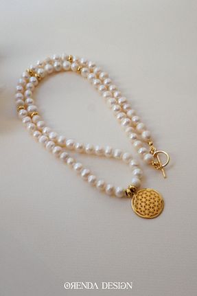 گردنبند جواهر رنگی زنانه مروارید Orenda Design - کد 823586726