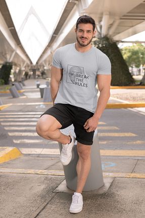 تیشرت طوسی مردانه یقه U Lorenzo Mazzoli - کد 950008963