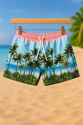 شلوارک ساحلی آبی بچه گانه بافتنی My Kids Wear - کد 800041703