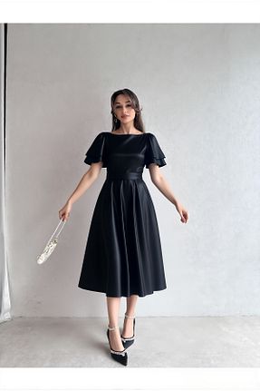 لباس مجلسی و فارغ التحصیلی مشکی زنانه ساتن ESSEDRESS - کد 813794734