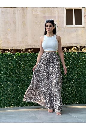 دامن قهوه ای زنانه ویسکون ENDAMIM - کد 947661852