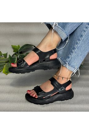 صندل اسپرت مشکی زنانه چرم مصنوعی Flexter - کد 936288470