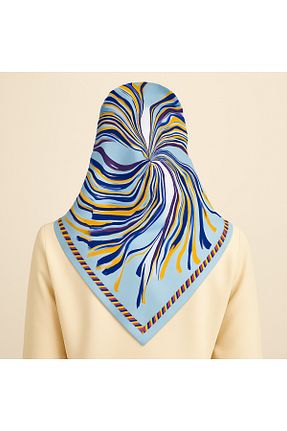 شال آبی زنانه ابریشم DELMARVOGUE - کد 939938731