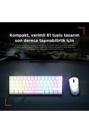 کیبورد گیمر سفید Rampage - کد 869235449