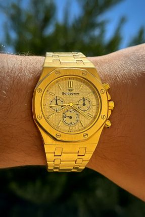 ساعت مچی طلائی مردانه 46 میلی متر Goldpower - کد 845335308