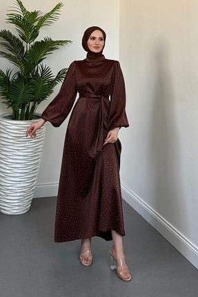 لباس مجلسی حجاب رنگی زنانه یقه ایستاده MERVEN AKYÜZ - کد 956391748