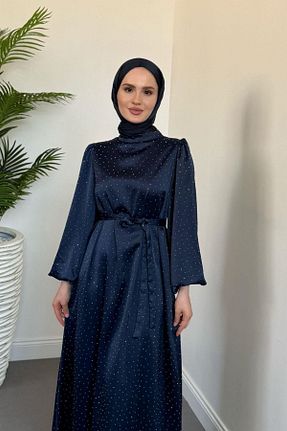 لباس مجلسی حجاب رنگی زنانه یقه ایستاده MERVEN AKYÜZ - کد 956391582