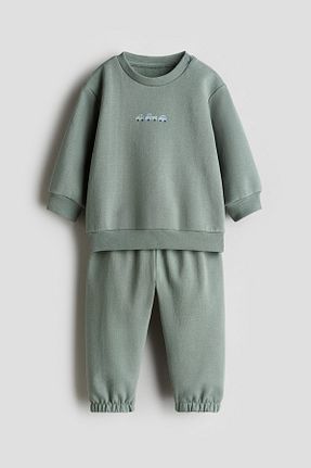 سوئیشرت سبز بچه گانه یقه دوچرخه H&M - کد 957161696