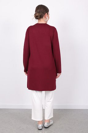 تونیک حجاب زرشکی زنانه پنبه پلی استر Linvey - کد 957248103