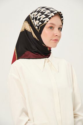 روسری زرشکی 90 x 90 Madame Polo - کد 957377918