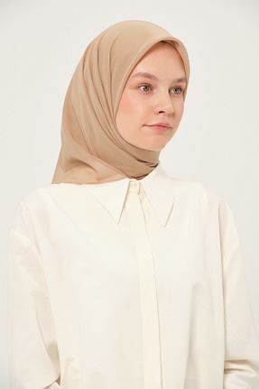 روسری بژ شیفون Madame Polo - کد 957732411