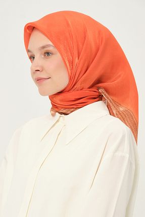 روسری نارنجی پنبه ای Madame Polo - کد 958145467