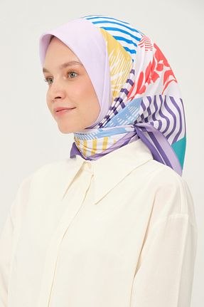 روسری بنفش 90 x 90 Madame Polo - کد 958208504