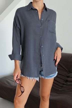 پیراهن طوسی زنانه اورسایز Mogi Butik - کد 946570707