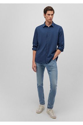 پیراهن سرمه ای مردانه یقه پیراهنی Mavi - کد 865559040