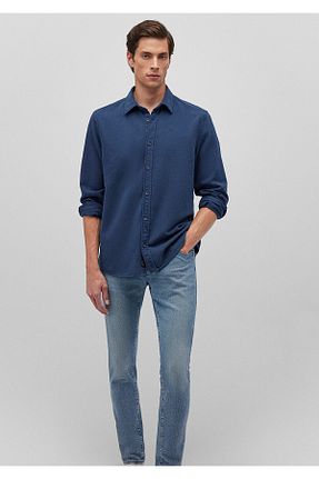 پیراهن سرمه ای مردانه یقه پیراهنی Mavi - کد 865559040
