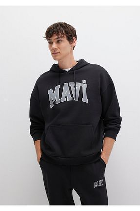 سوئیشرت مشکی مردانه Slogan Mavi - کد 760375036