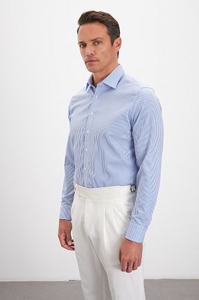 پیراهن آبی مردانه یقه کلاسیک Paşahan - کد 807423043