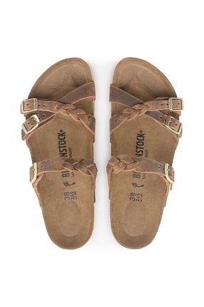 دمپائی قهوه ای زنانه چرم مصنوعی Birkenstock - کد 955702632