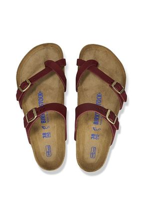 دمپائی زرشکی زنانه چرم مصنوعی Birkenstock - کد 905151534