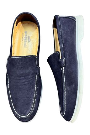کفش لوفر سرمه ای مردانه نبوک Greyybull Shoes - کد 902072022
