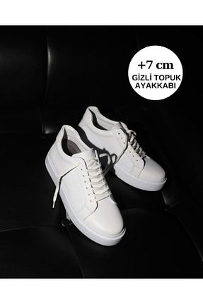 کفش اسنیکر سفید زنانه چرم اصل Lorvenzo - کد 955687105
