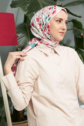 شال صورتی زنانه پنبه پلی استر İpekhan - کد 706221003