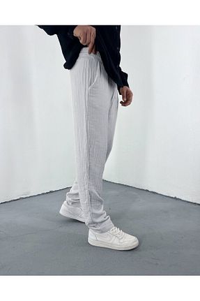 شلوار طوسی مردانه مخلوط کتان DEEPSENSE - کد 956680925