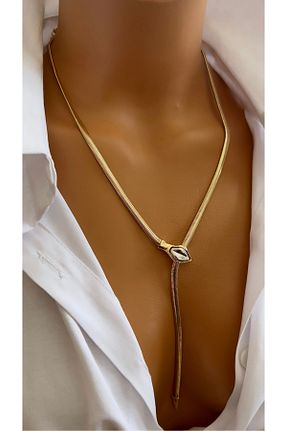 گردنبند استیل ( فولاد ) طلائی زنانه استیل ضد زنگ Nevaa Still - کد 864023198