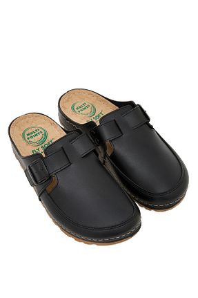 دمپائی مشکی زنانه چرم مصنوعی FLY SOFT - کد 107335913
