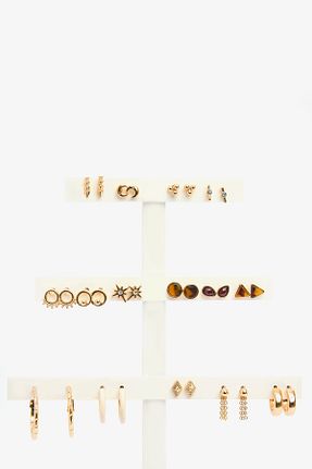 گوشواره جواهر طلائی آهن Penti - کد 936011309